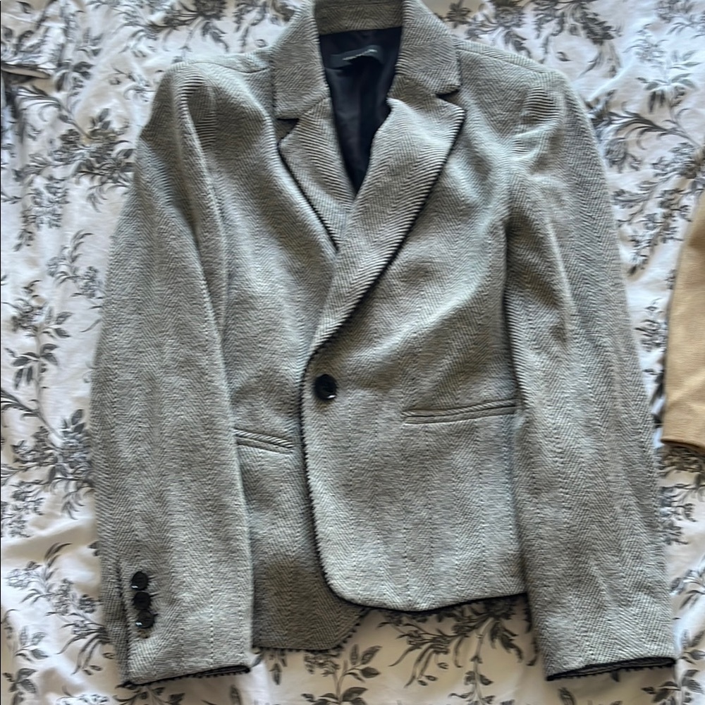 Gray Herringbone Blazer